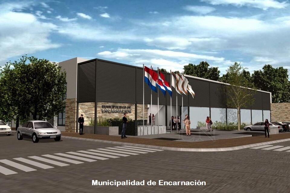 Así lucirá la fachada de la renovada Municipalidad de Encarnación. 