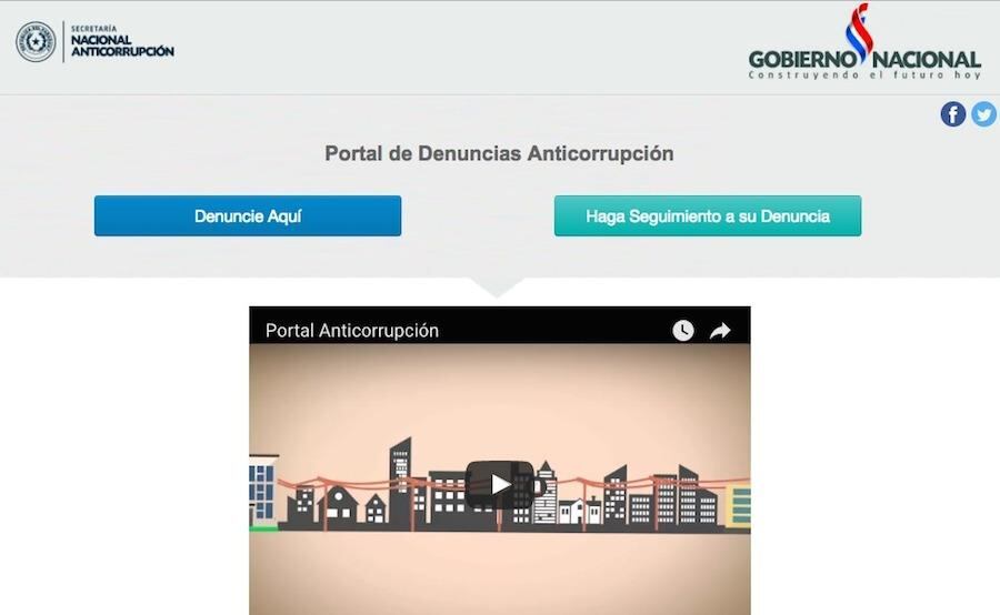 El portal ofrece fácil acceso para la radicación de denuncias.Captura de pantalla del Portal Anticorrupción.