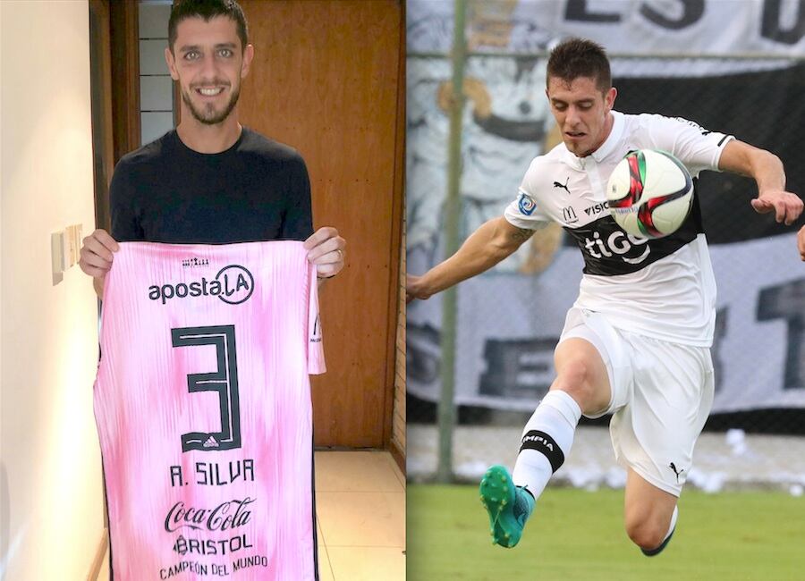 El charrúa siempre estuvo pendiente del club. Aquí muestra una remera que recibió de obsequio y Alejandro Silva es muy querido en Olimpia. El lateral volante tendrá un nuevo ciclo en la institución franjeada.