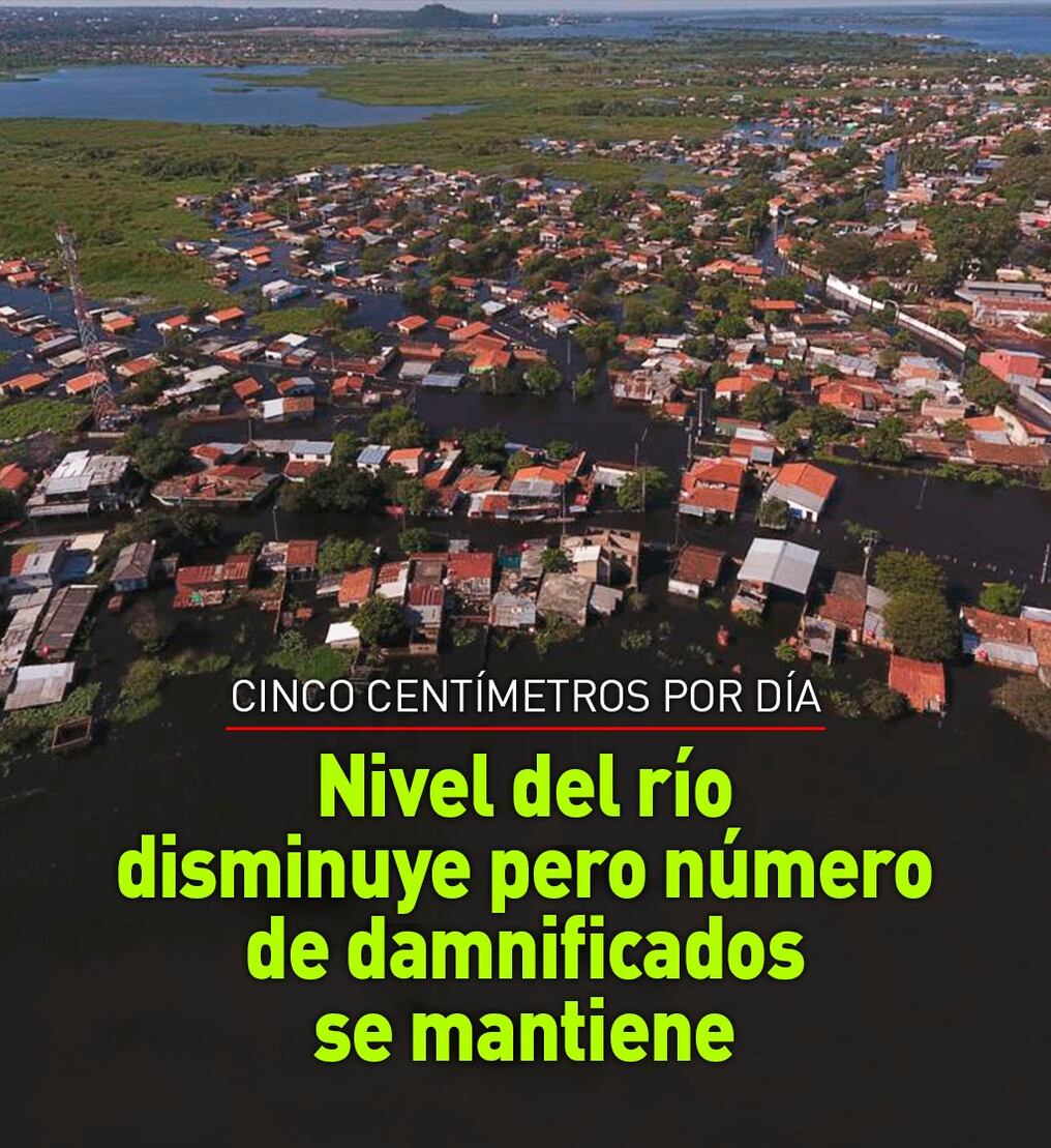 Nivel del río disminuye pero número de damnificados se mantiene
