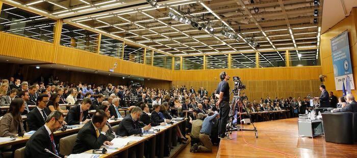 El presidente Cartes ante el foro de la OCDE, el año pasado.