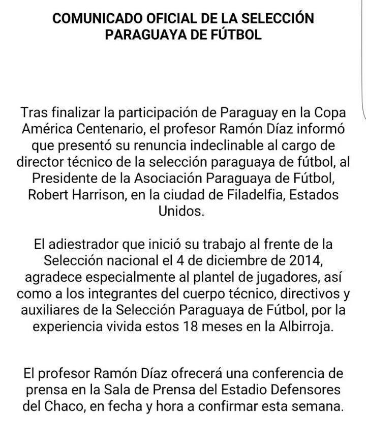 Comunicado de la APF.