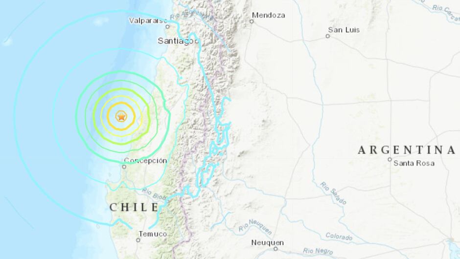 Un terremoto de magnitud 6,8 sacudió este domingo seis regiones del centro y sur de Chile.