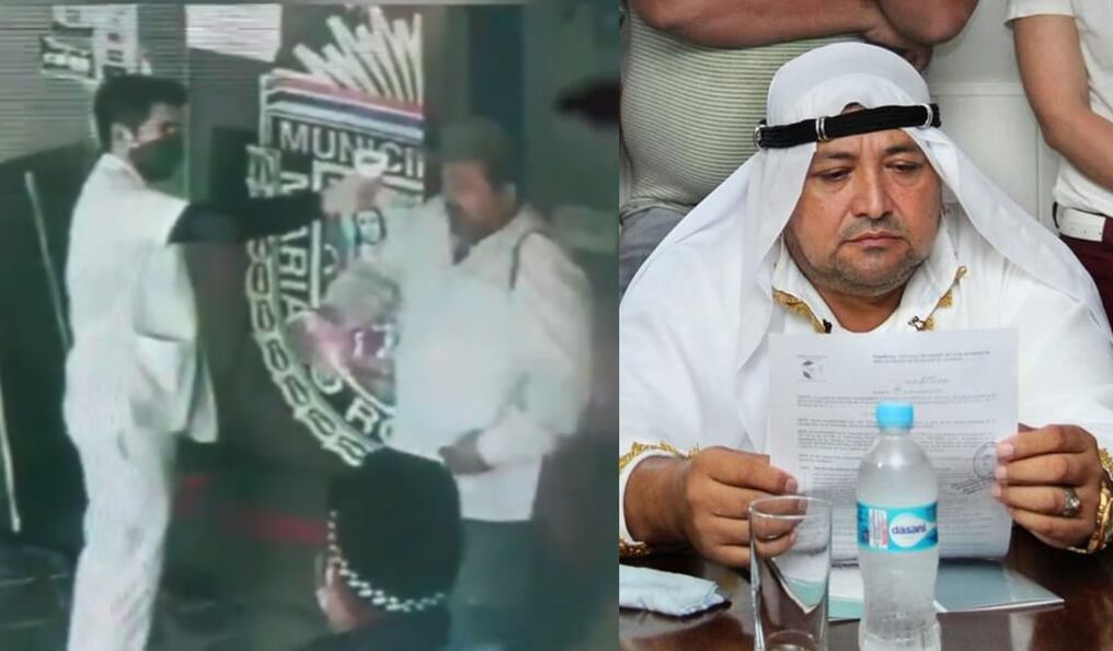 El concejal Walberto Zárate no solo incumplió las medidas sanitarias, sino que también agredió verbal y físicamente a funcionarios de la comuna. Foto: Captura de video / Facebook.