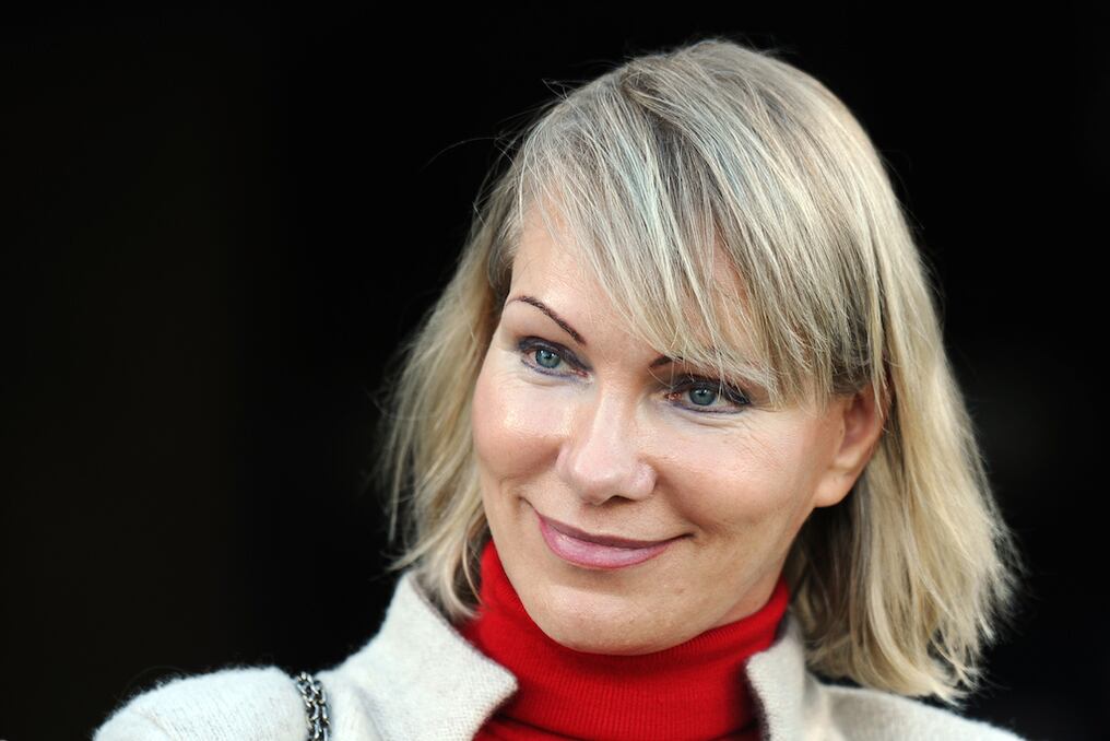 (FILES) This file photo taken on April 12, 2015 shows Marseille's club owner Russian Margarita Louis-Dreyfus smiles prior to the French L1 football match between Girondins de Bordeaux (FCGB) and Marseille (OM) on April 12, 2015 at the Chaban-Delmas stadium in Bordeaux, southwestern France.       
Swiss multi-billionaire businesswoman Margarita Louis-Dreyfus, chair of French conglomerate Louis Dreyfus Commodities and owner of the Olympique de Marseille football team, is pregnant with twins, the company said on January 4, 2016. / AFP / NICOLAS TUCAT