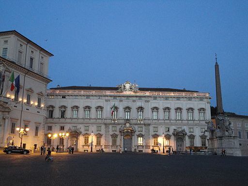 Palacio Quirinal de Roma, Italia, sede de gobierno.