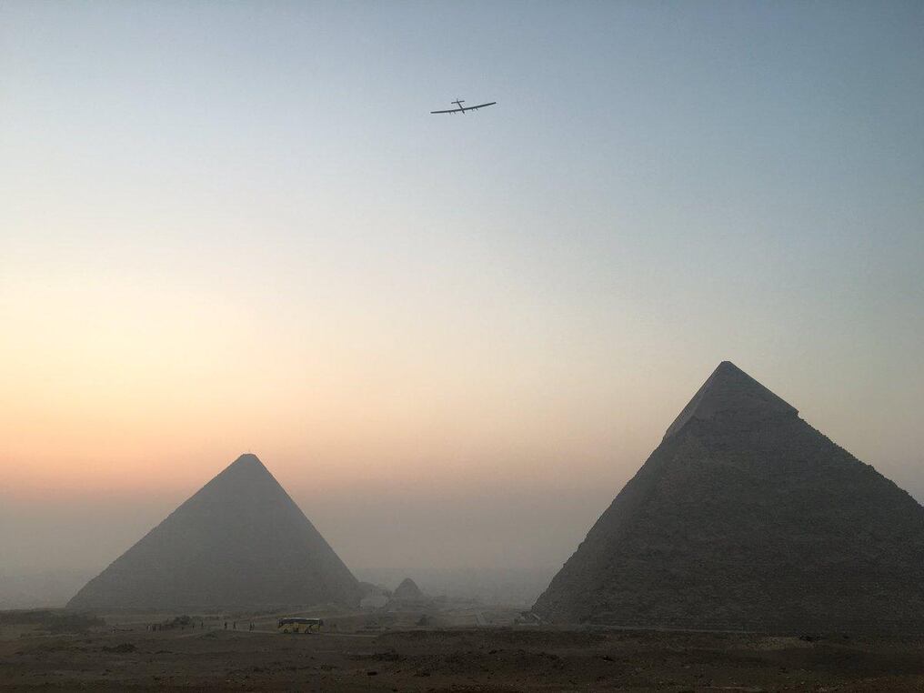 Solar Impulse 2 en Egipto. Foto: Solar Impulse
