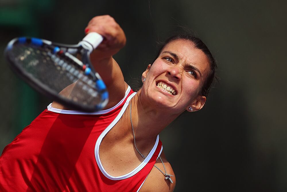Veronica Cepede Royg ganó a Andrea Gamiz 2-6, 6-4 y 6-2. Foto de Jaime López/Fed Cup. 