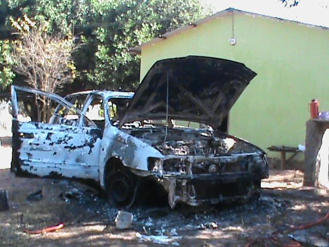El auto siniestrado. Foto: César Benítez