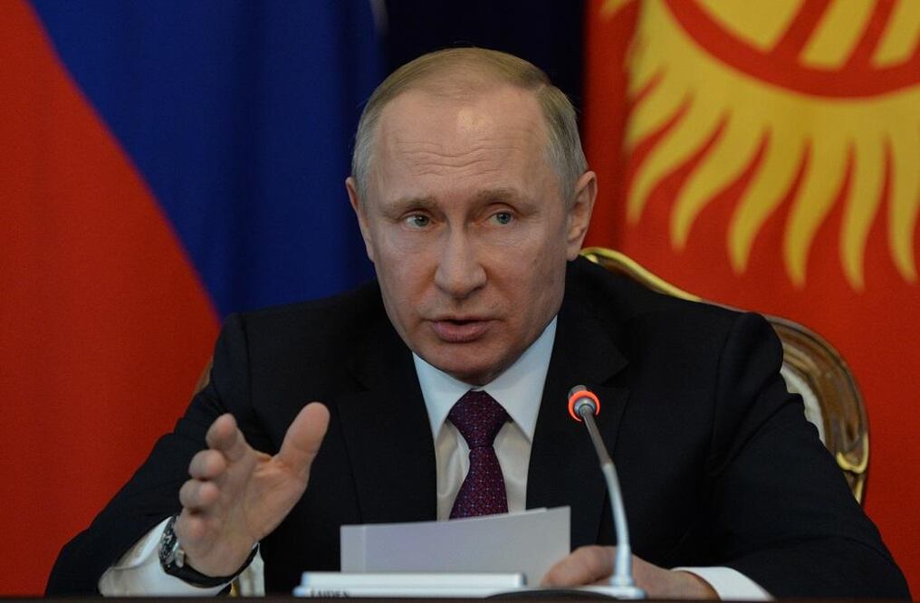 El presidente saliente Vladimir Putin obtiene 69% de las intenciones de voto para la elección presidencial rusa del próximo domingo. AFP.