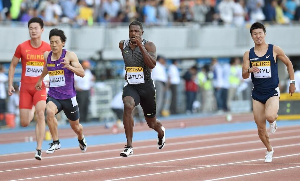 Gatlin firmó un tiempo de 10 segundos y 2 décimas en su primer test de la temporada, superando holgadamente al japonés Ryota Yamagata (10.21) y a Ramon Gittens (10.26).