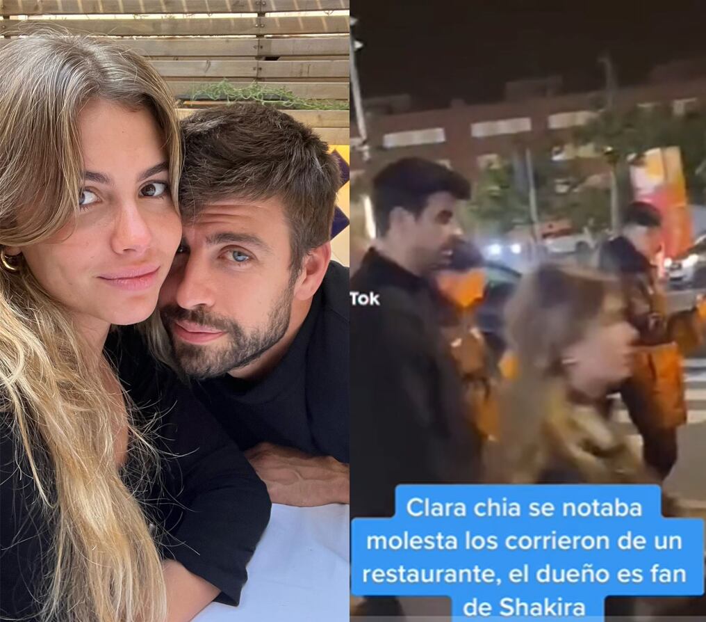 El exdefensor del Barcelona y su pareja fueron captados en un video saliendo malhumorados de un local de comidas. Foto: Gentileza.