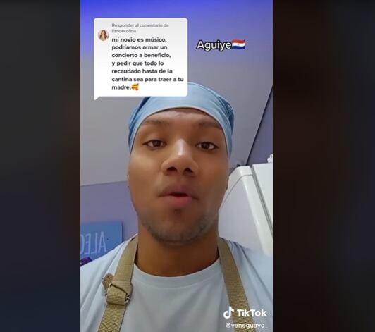 José, el venezolano que reside en Paraguay sueña con traer a su familia al país tras 4 años sin verla. Foto: Captura de video.