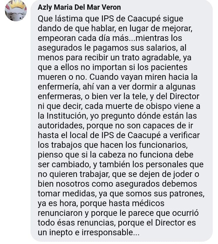 Las quejas contra el director y su mal desempeño al frente de la institución, entre las denuncias. Foto: Gentileza.