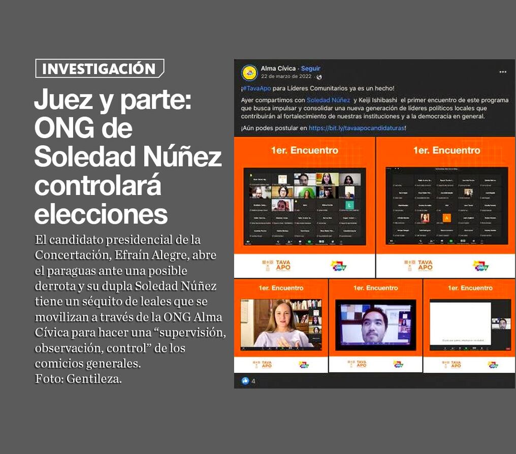 Juez y parte: ONG de Soledad Núñez controlará elecciones