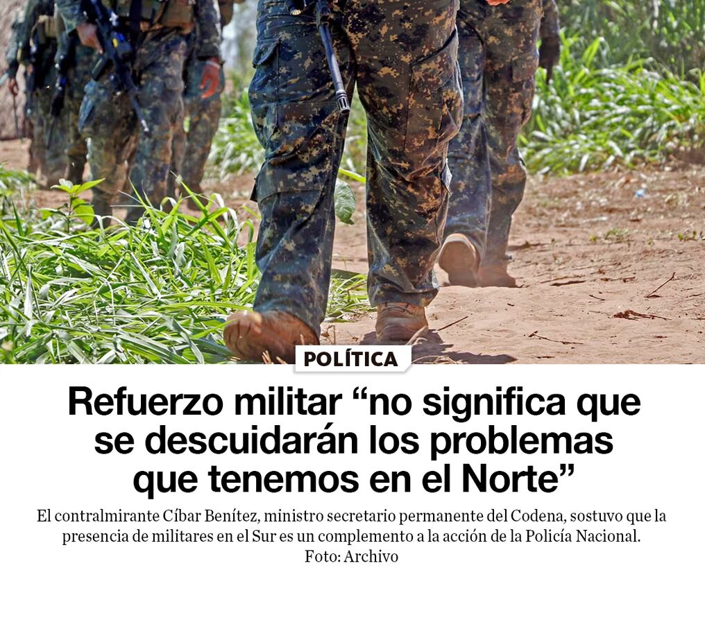 Refuerzo militar “no significa que se descuidarán los problemas que tenemos en el Norte” 