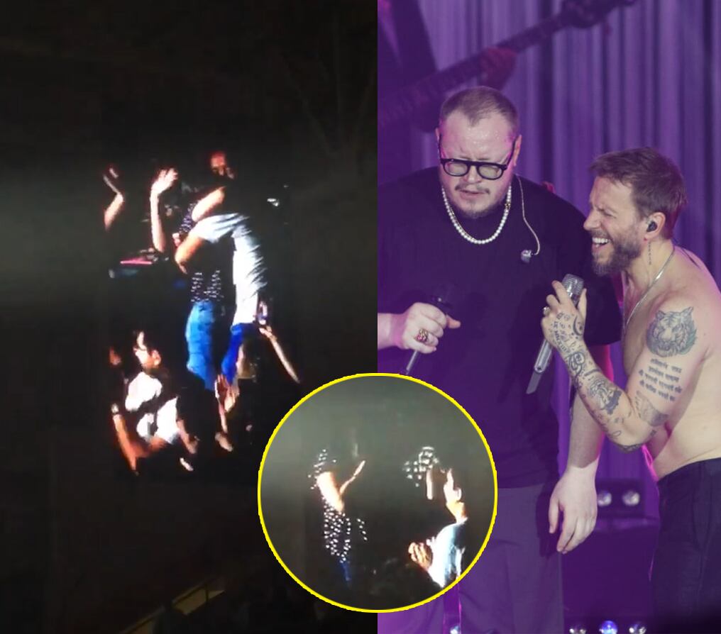 Pareja se comprometió en el concierto de Sin Bandera en la Arena SND. Foto: Gentileza.