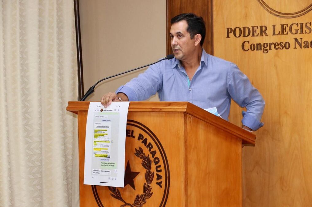 El senador retrucó al director de Aduanas, lo acusó de robar mercaderías de contrabando. Foto: Gentileza