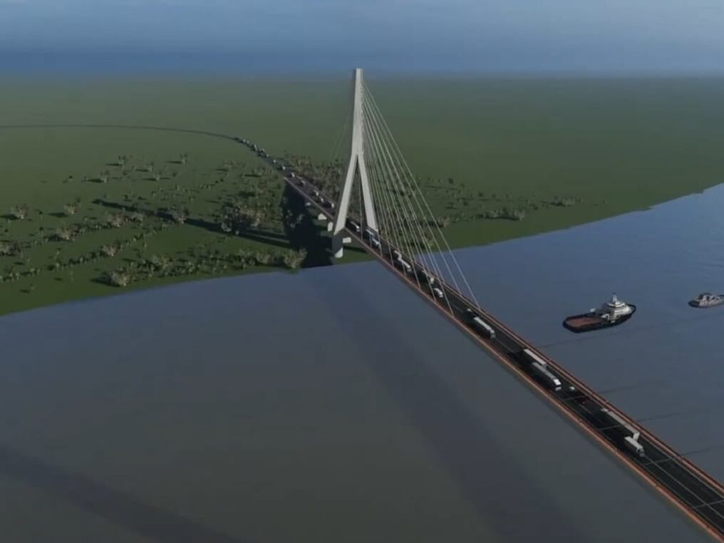 El puente Bioceánico tendrá una extensión total de 680 metros de largo. Foto: Gentileza.