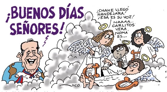 La despedida de Nico para el dueño de las mil voces que seguramente estará imitando las de allá arriba.