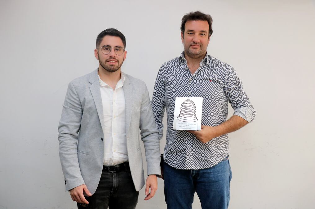 Sebastián Ruíz Díaz y Rodrigo Nasta de Amplify, ganadores del Ranking de marcas, hablaron para La Nación- Nación Media de cómo es hacer publicidad en la vía pública y lo exitoso que puede llegar a ser. Foto: Nadia Monges.