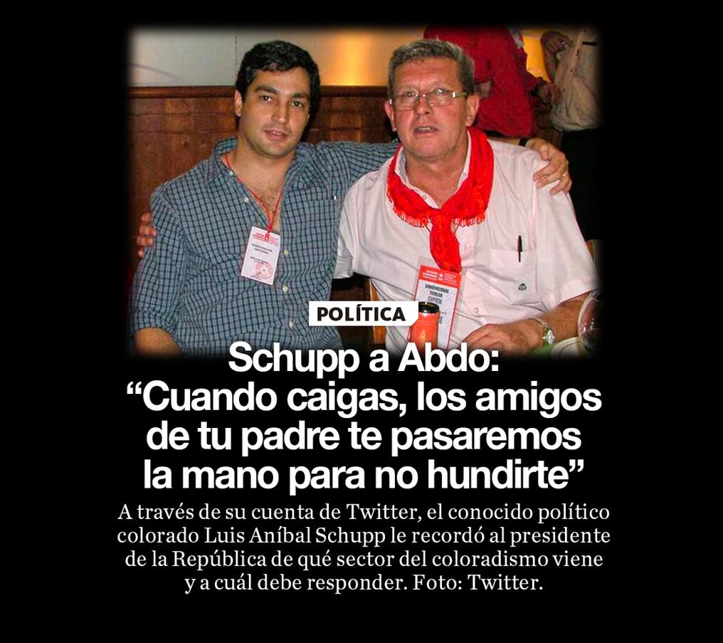 Schupp a Abdo: “Cuando caigas, los amigos de tu padre te pasaremos la mano para no hundirte”