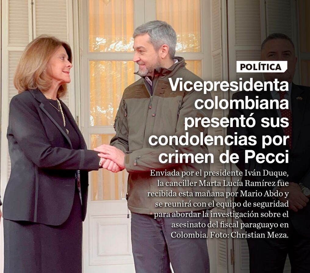 Vicepresidenta colombiana presentó sus condolencias por crimen de Pecci