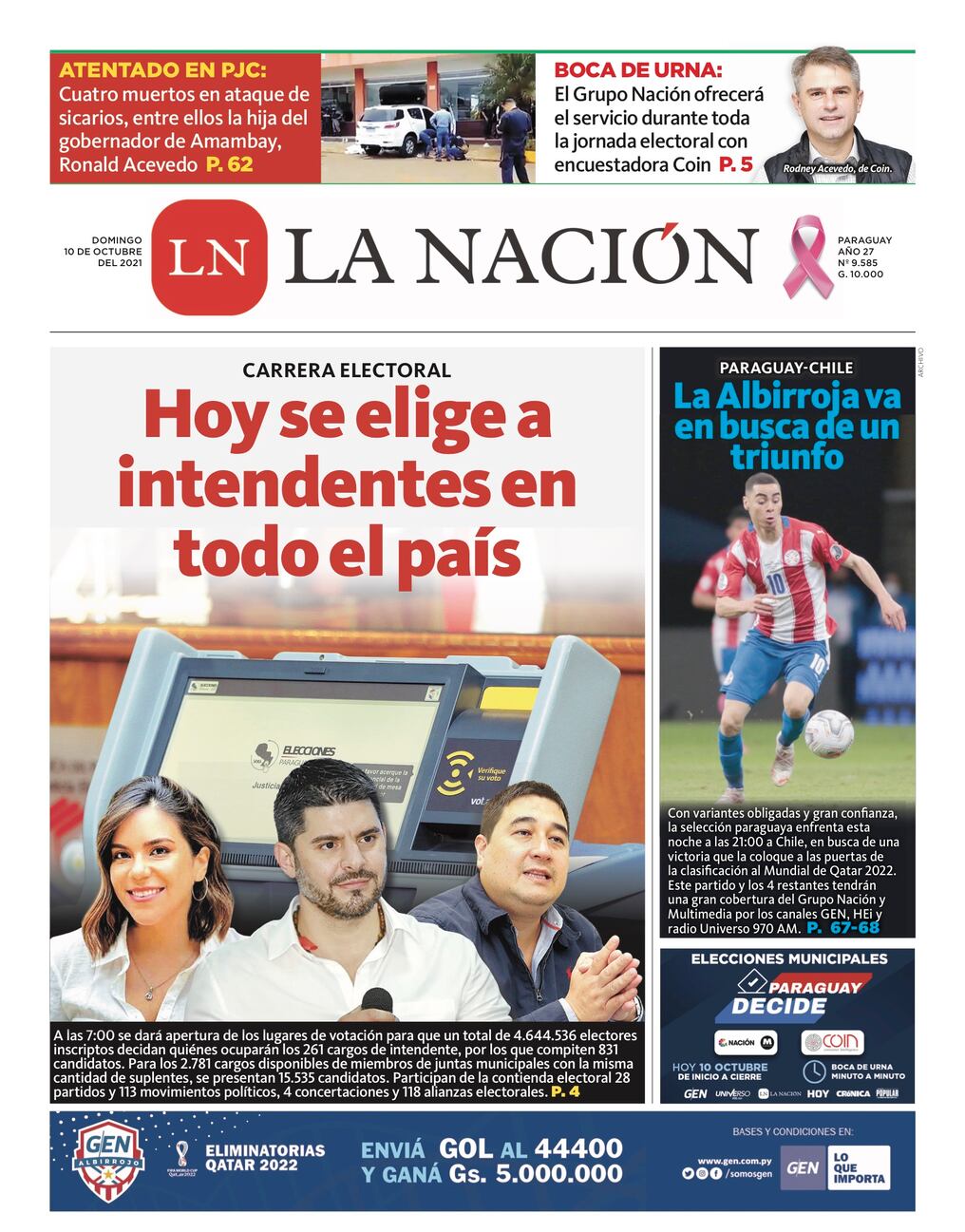 Edición impresa, 10 de octubre del 2021