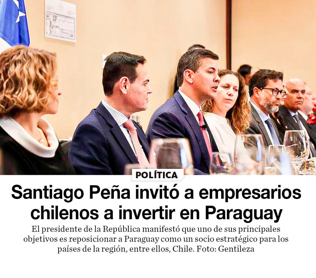 Santiago Peña invitó a empresarios chilenos a invertir en Paraguay