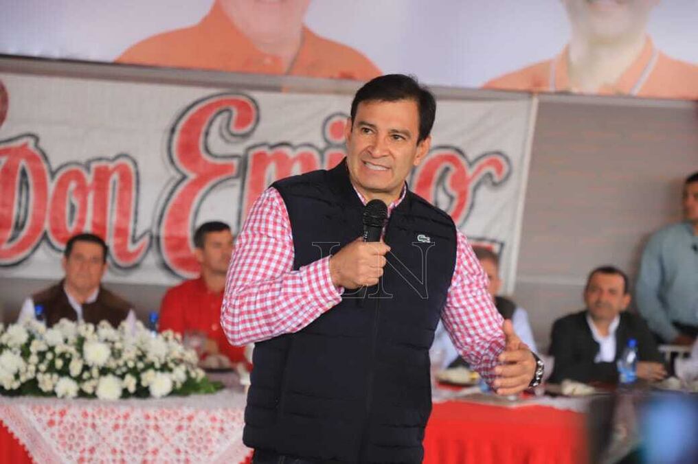 Silvio "Beto" Ovelar durante su discurso en Caaguazú. Foto: Jorge Romero.
