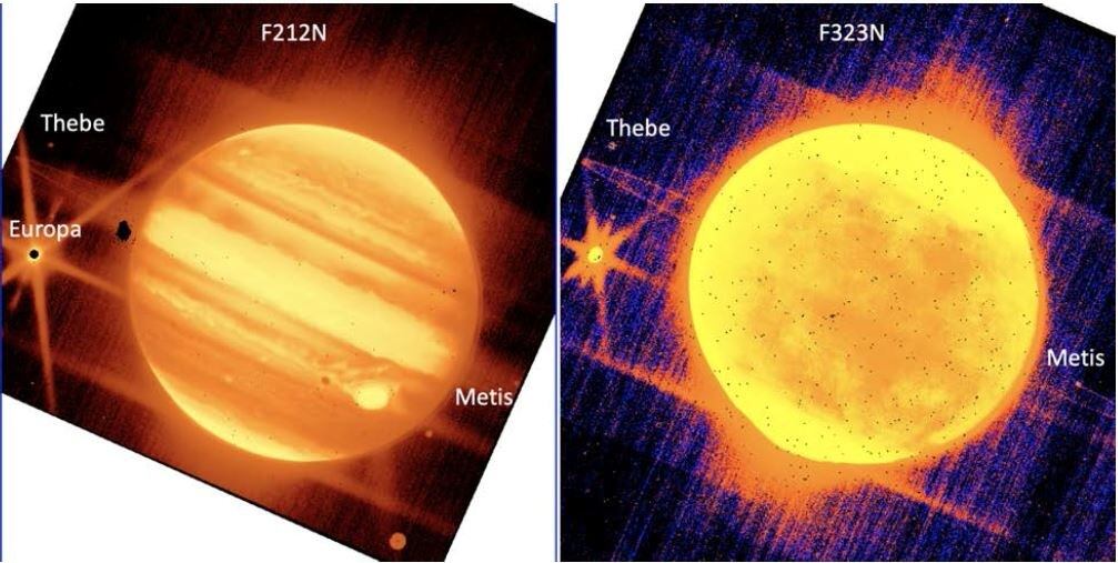 Imágenes de Júpiter tomadas por el telescopio Webb en su puesta en marcha. Foto: Europa Press.