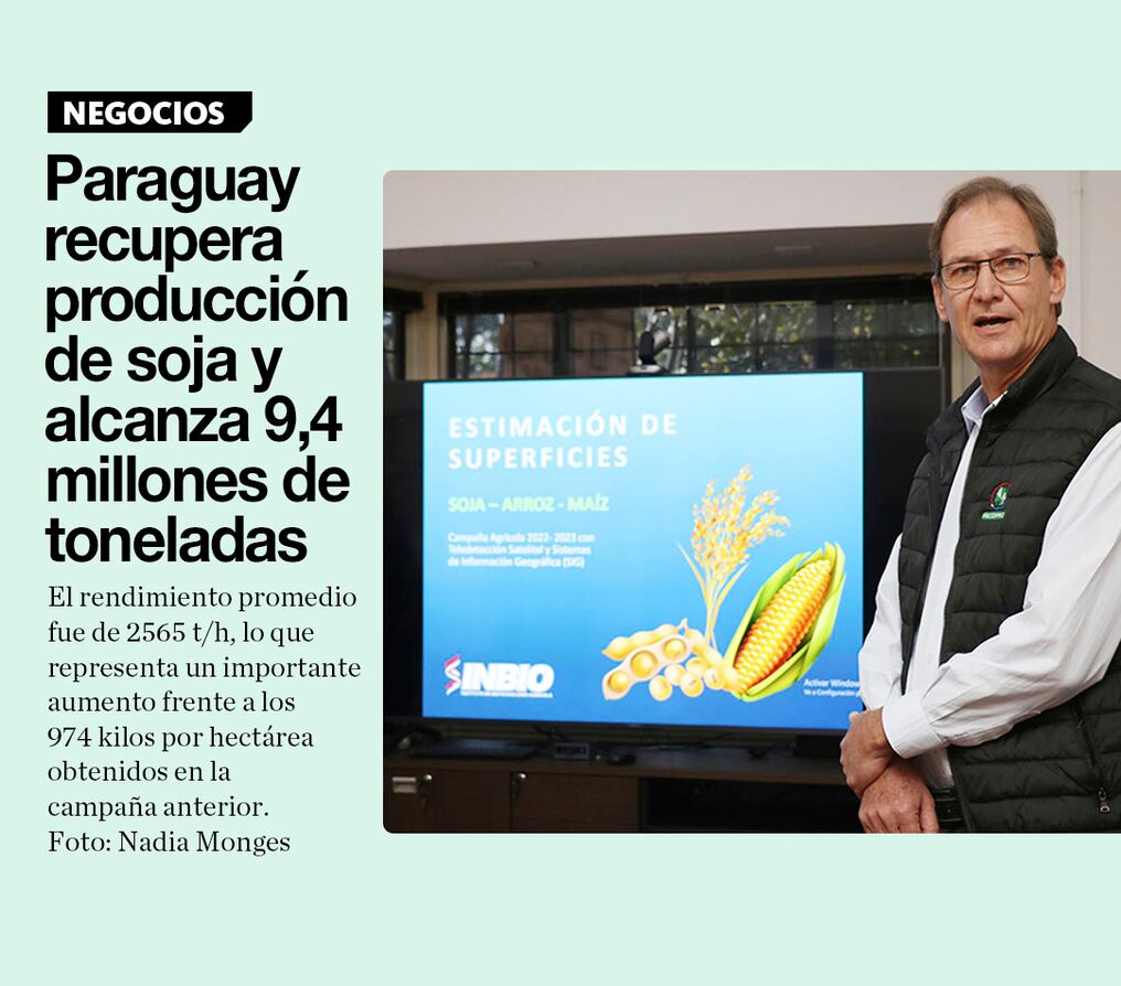 Paraguay recupera producción de soja y alcanza 9,4 millones de toneladas