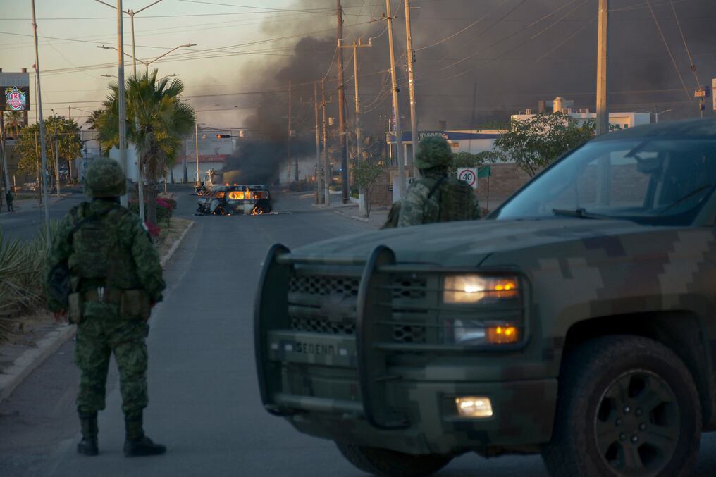 El operativo desarrollado tras Ovidio Guzmán por la mañana de este jueves pasado sacudió a la ciudad de Culiacán, en el estado de Sinaloa. Foto: AFP.