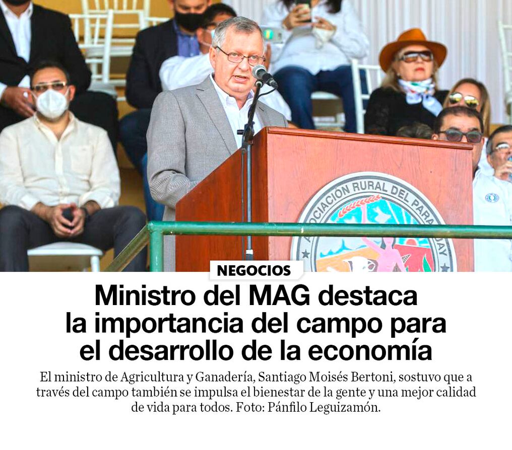 Ministro del MAG destaca la importancia del campo para el desarrollo de la economía