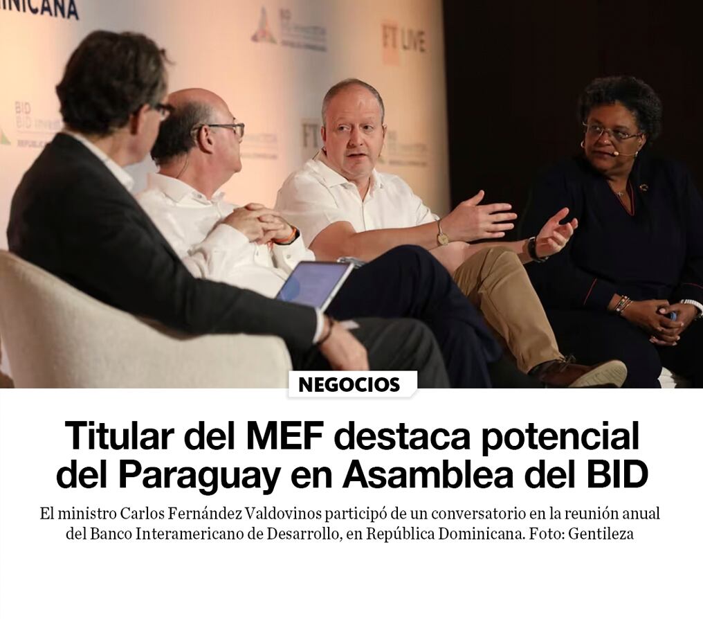 Titular del MEF destaca potencial del Paraguay en Asamblea del BID
