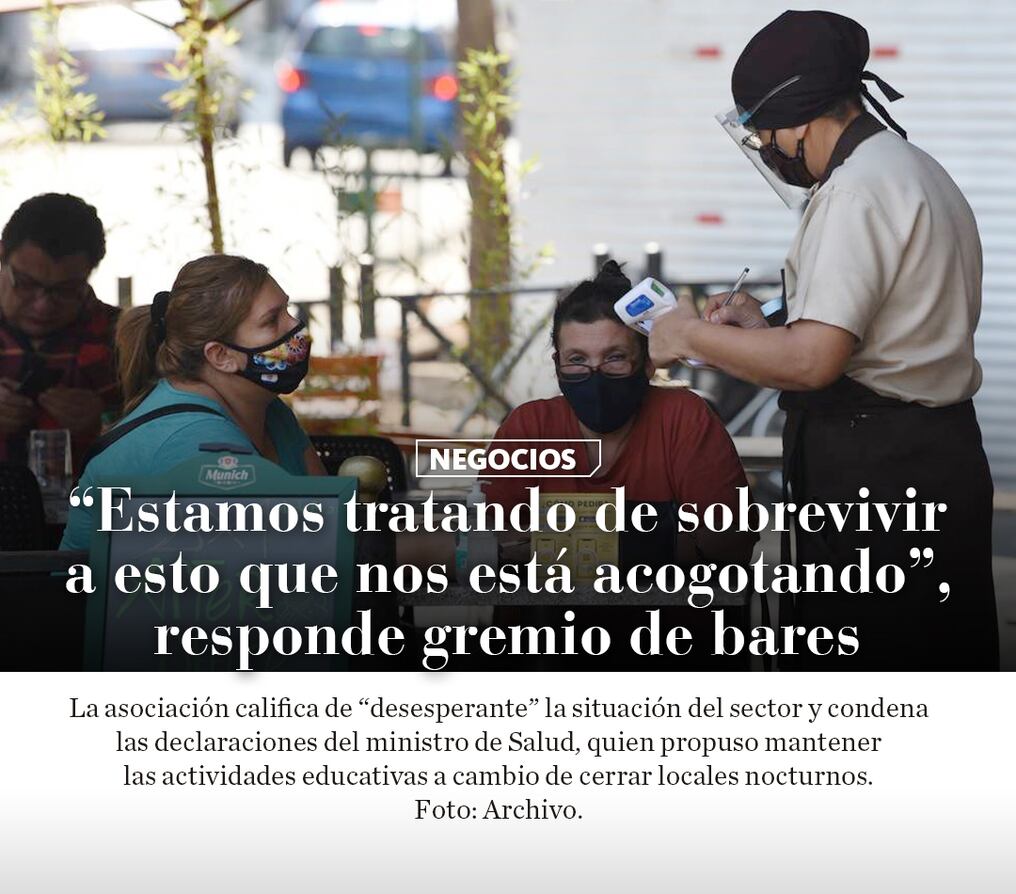 “Estamos tratando de sobrevivir a esto que nos está acogotando”, responde gremio de bares