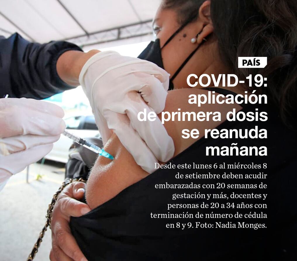 COVID-19: aplicación de primera dosis se reanuda mañana 