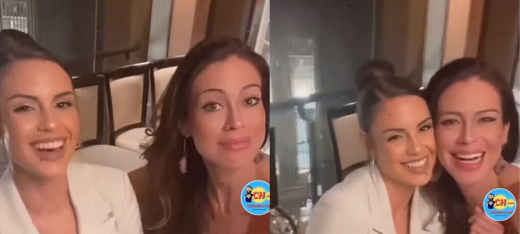 Elicena Andrada, virreina del Miss Mundo Paraguay, junto a Yanina González, exmiss Universo Paraguay. Foto: captura de pantalla.