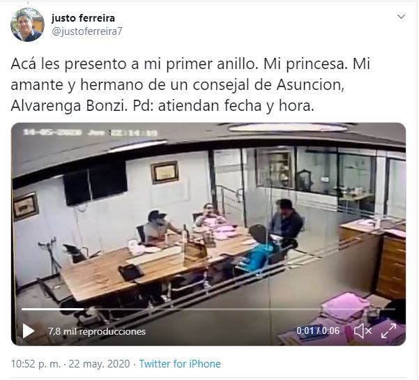Uno de los posteos en Twitter a través de la cuenta denunciada. Foto: Captura de Pantalla Twitter.