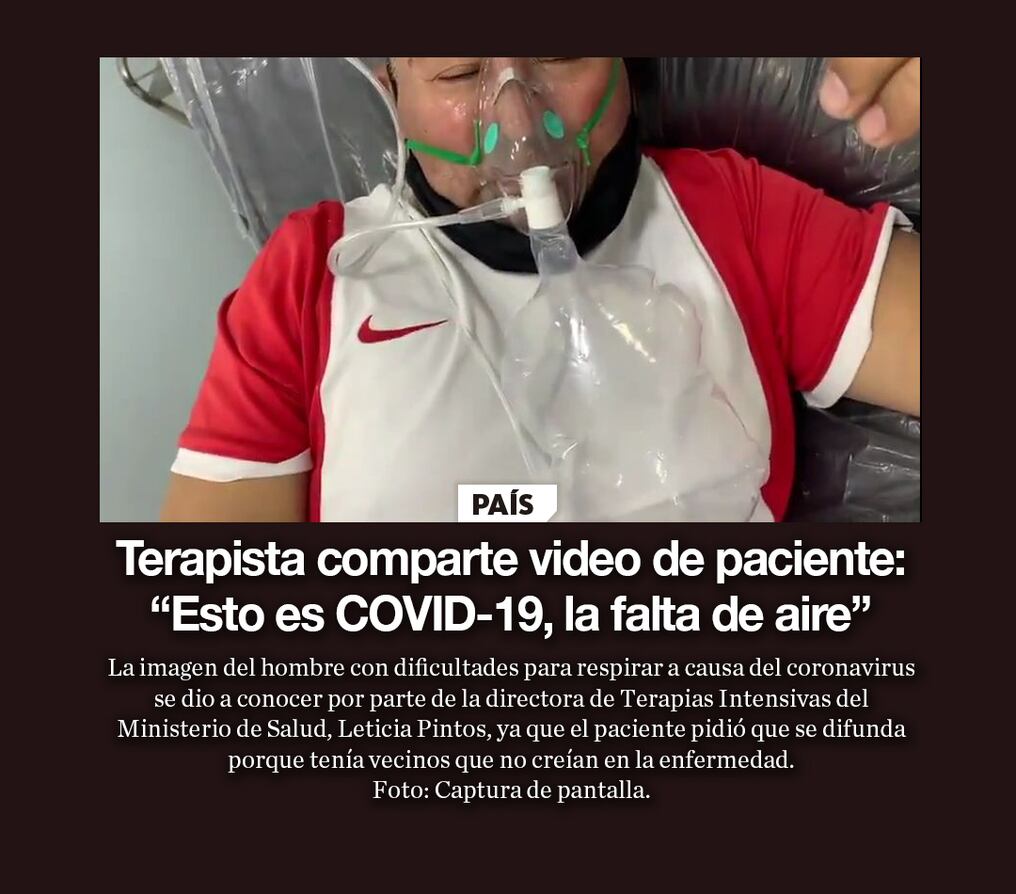 Terapista comparte video de paciente: “Esto es COVID-19, la falta de aire”