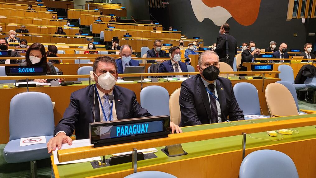 El senador Blas Llano participó de la audiencia parlamentaria anual de la Organización de las Naciones Unidas (ONU) en carácter de presidente de la secretaría del Grupo América Latina y el Caribe (Grulac). Foto: Gentileza.