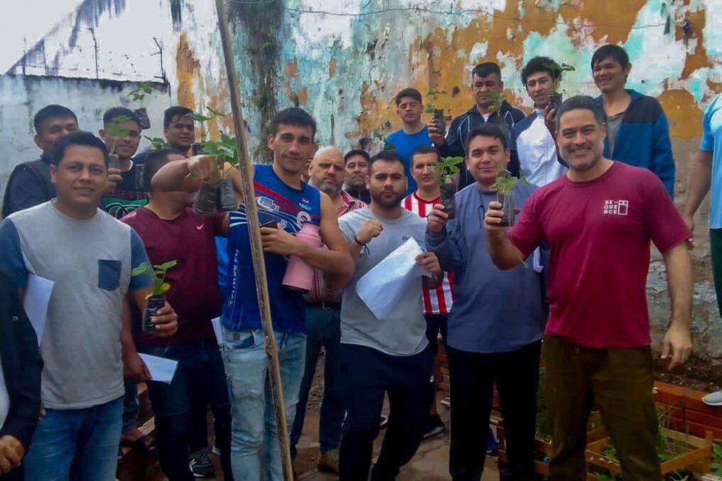 Durante el curso, 25 reos tendrán la oportunidad de aprender técnicas de cultivo vertical de frutillas en Tacumbú. Foto: Gentileza