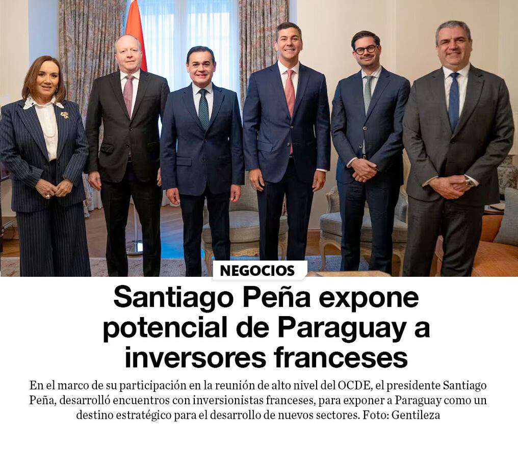 Santiago Peña expone potencial de Paraguay a inversores franceses