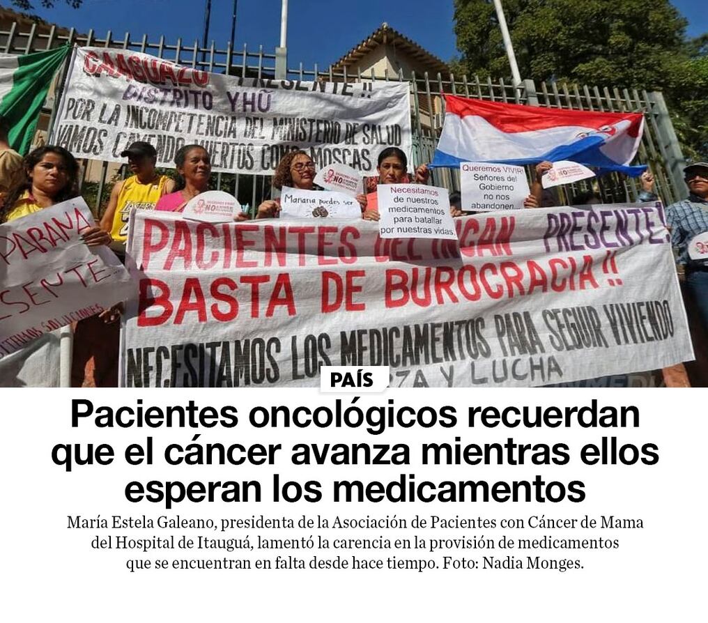 Pacientes oncológicos recuerdan que el cáncer avanza mientras ellos esperan los medicamentos