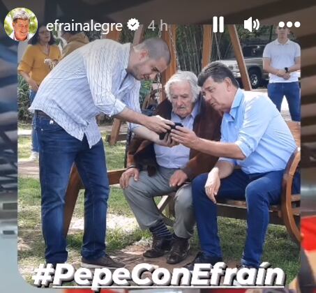Efraín Alegre trata de ganarse al electorado izquierdista, utilizando la figura de Pepe Mujica. Contrariamente, el candidato liberal fue uno de los precursores del juicio político a Lugo y no cuenta con el acompañamiento de dirigentes de la izquierda paraguaya. Foto: Captura de pantalla.