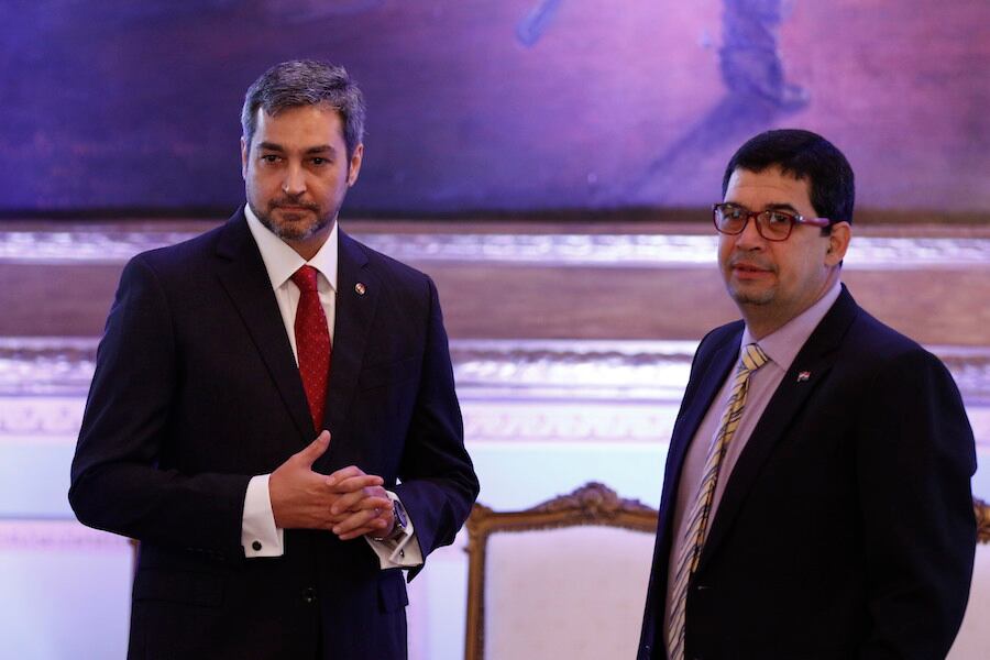El presidente Mario Abdo Benítez y el vicepresidente Hugo Velázquez. Foto: Archivo. 