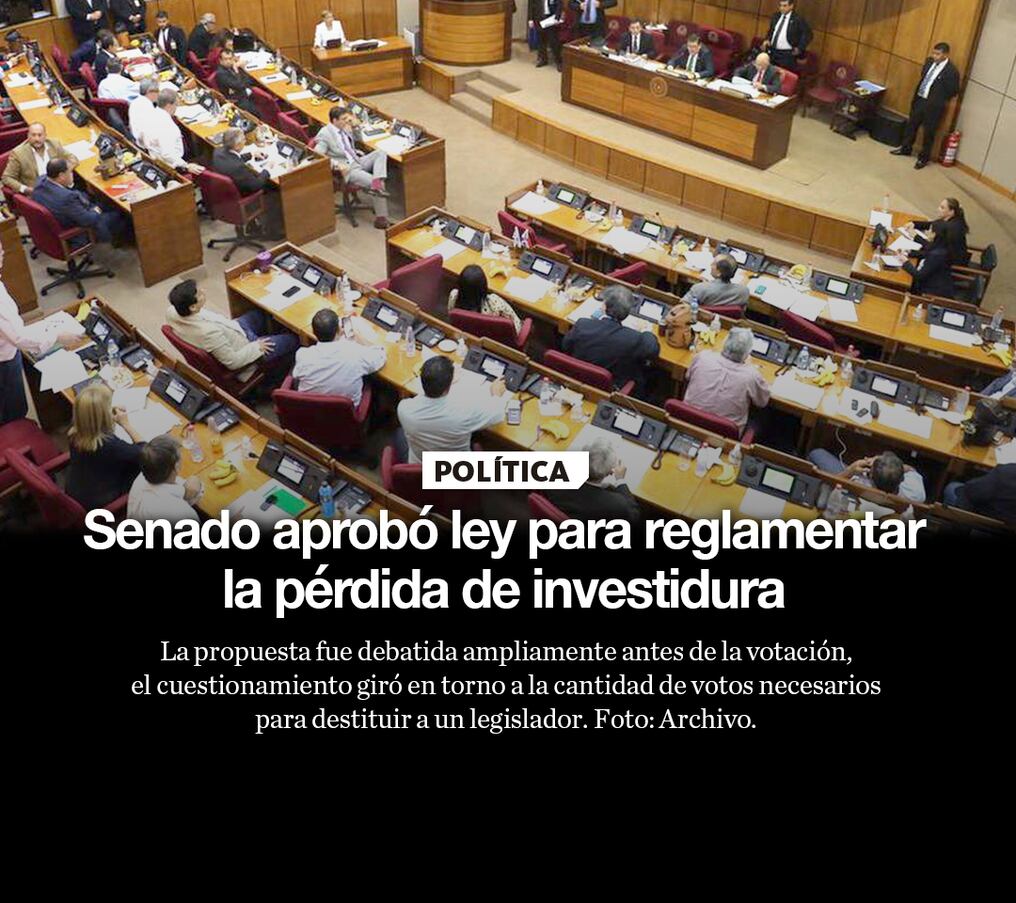 Senado aprobó ley para reglamentar la pérdida de investidura 