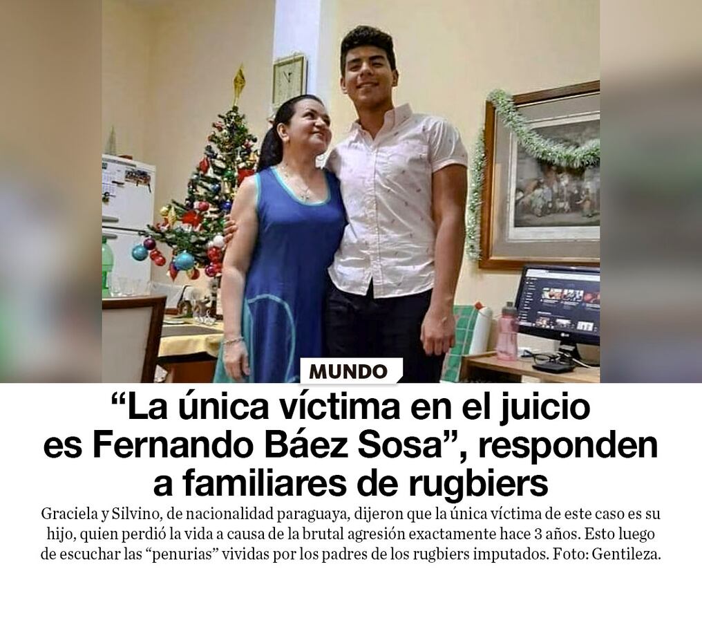 “La única víctima en el juicio es Fernando Báez Sosa”, responden a familiares de rugbiers