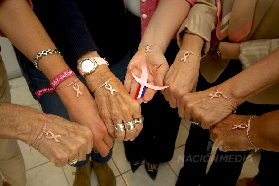 Unidas por el lazo rosa, emblema de la lucha contra el cáncer de mama.