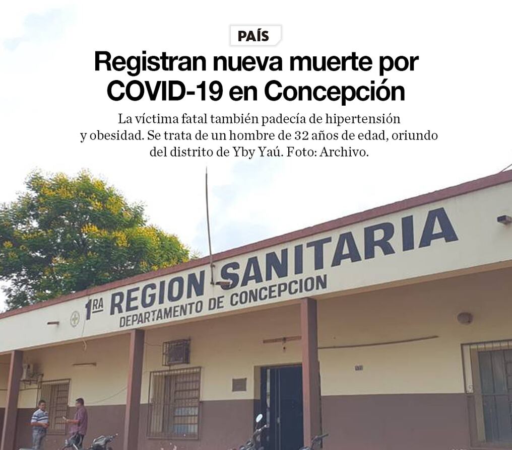 Registran nueva muerte por COVID-19 en Concepción